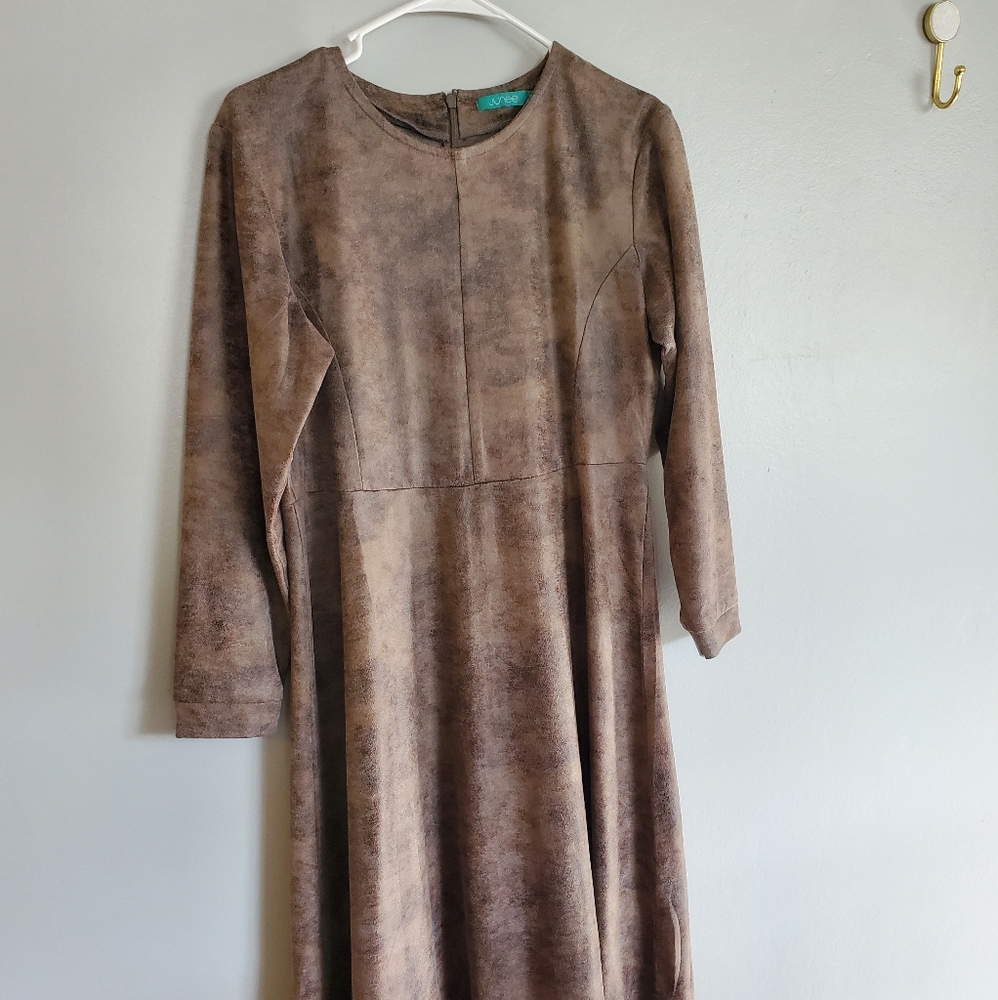 Light suede midi dress